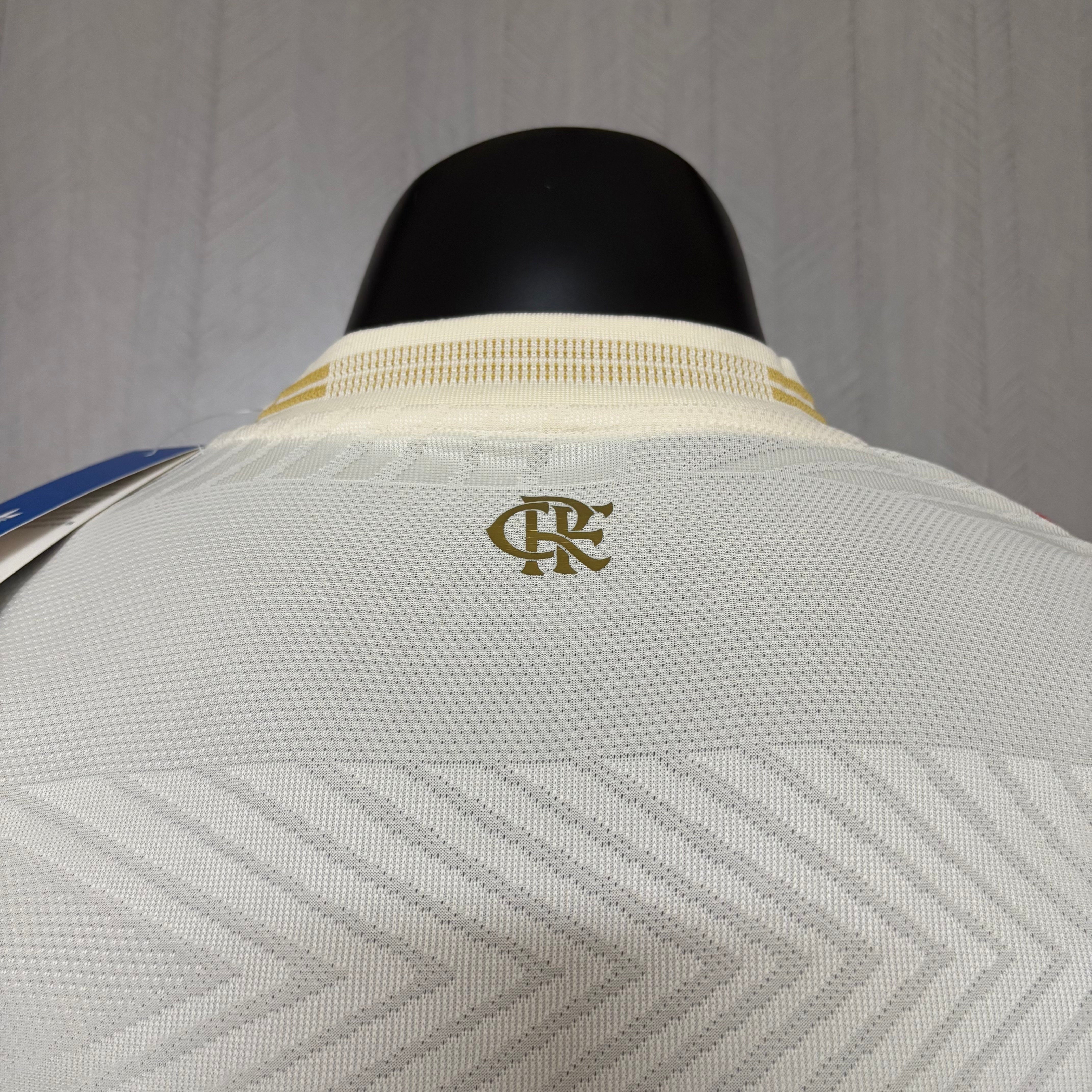 Camisa Flamengo III 2025/26 - Versão Jogador Branco e Dourado