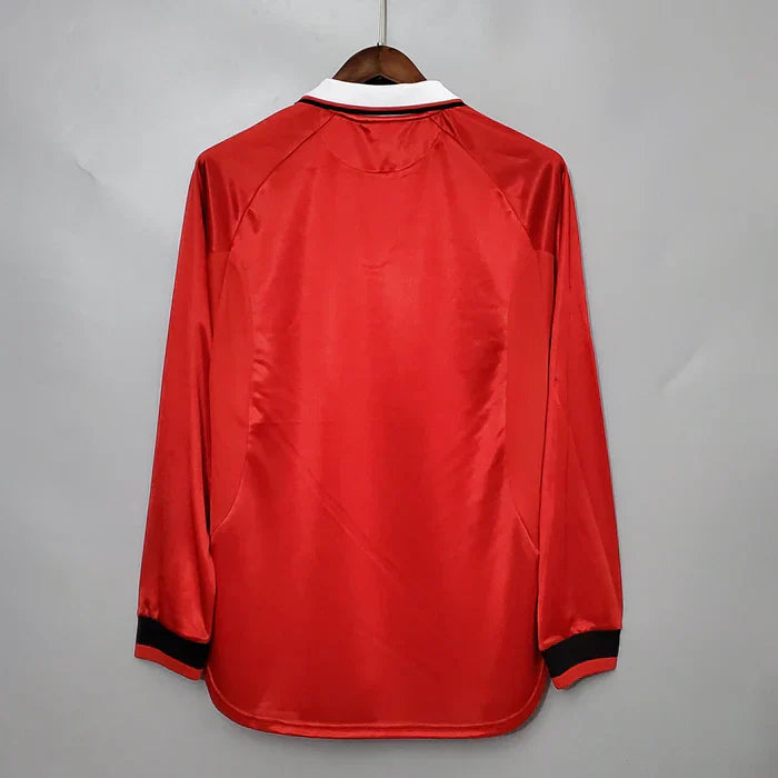 Camisa Manchester United Manga Longa 1999 - Versão Retrô Vermelha