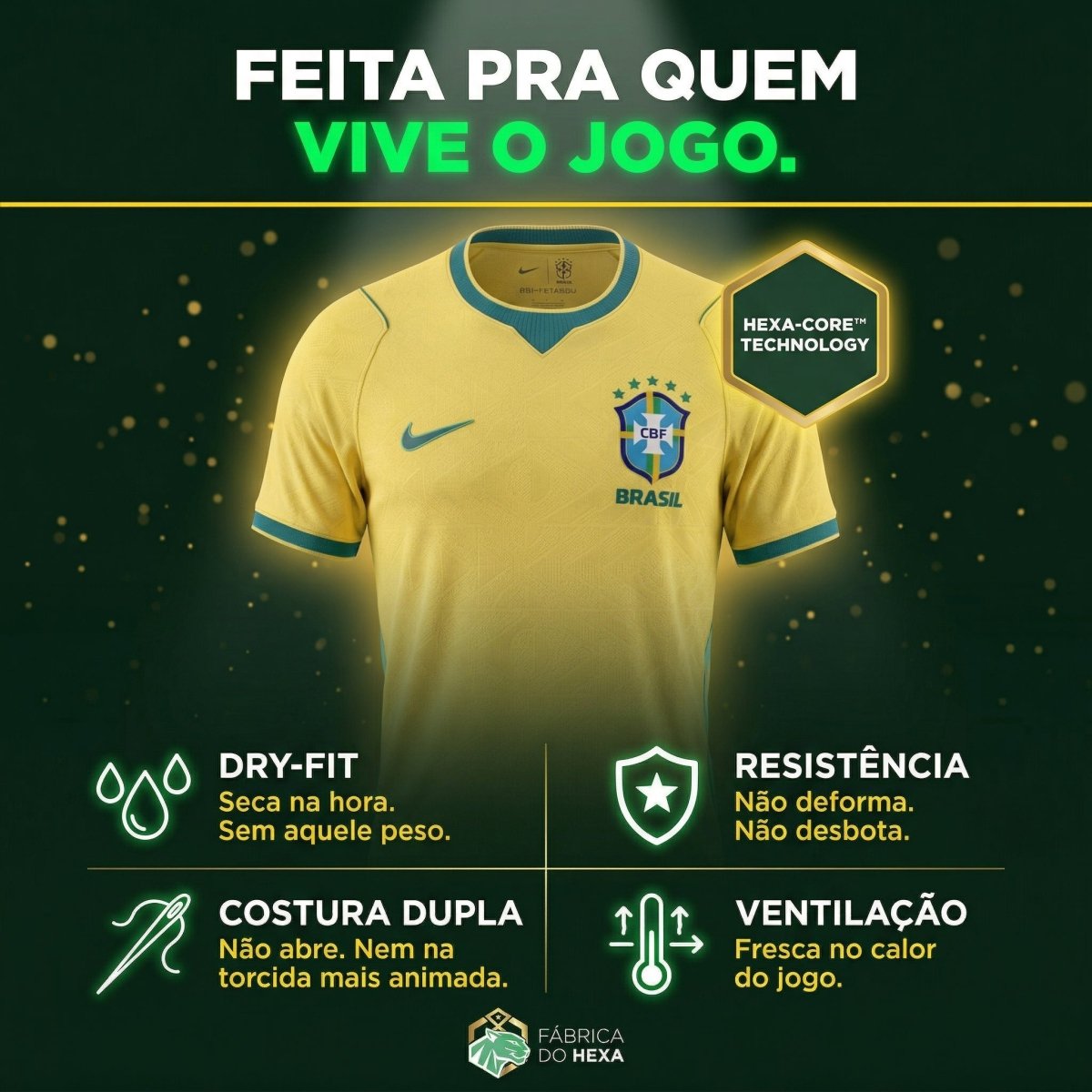 Camisa Oficial Seleção Brasileira 2026 - Goleiro Pro®