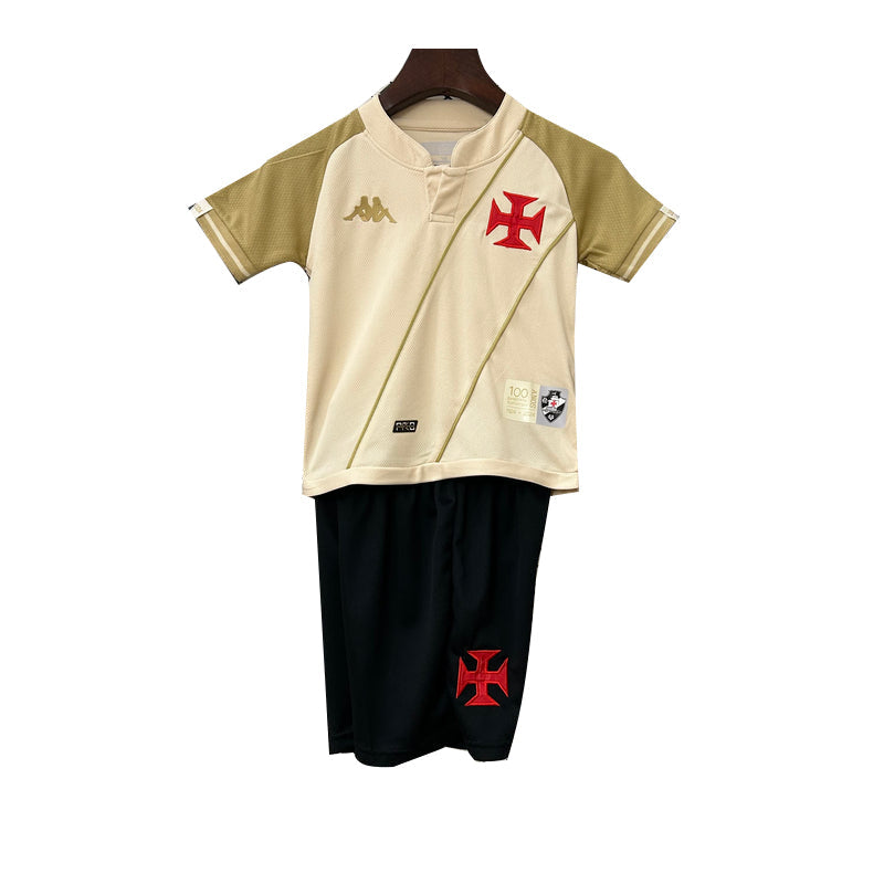 Conjunto Infantil Vasco III 24/25 - Branco e Dourado