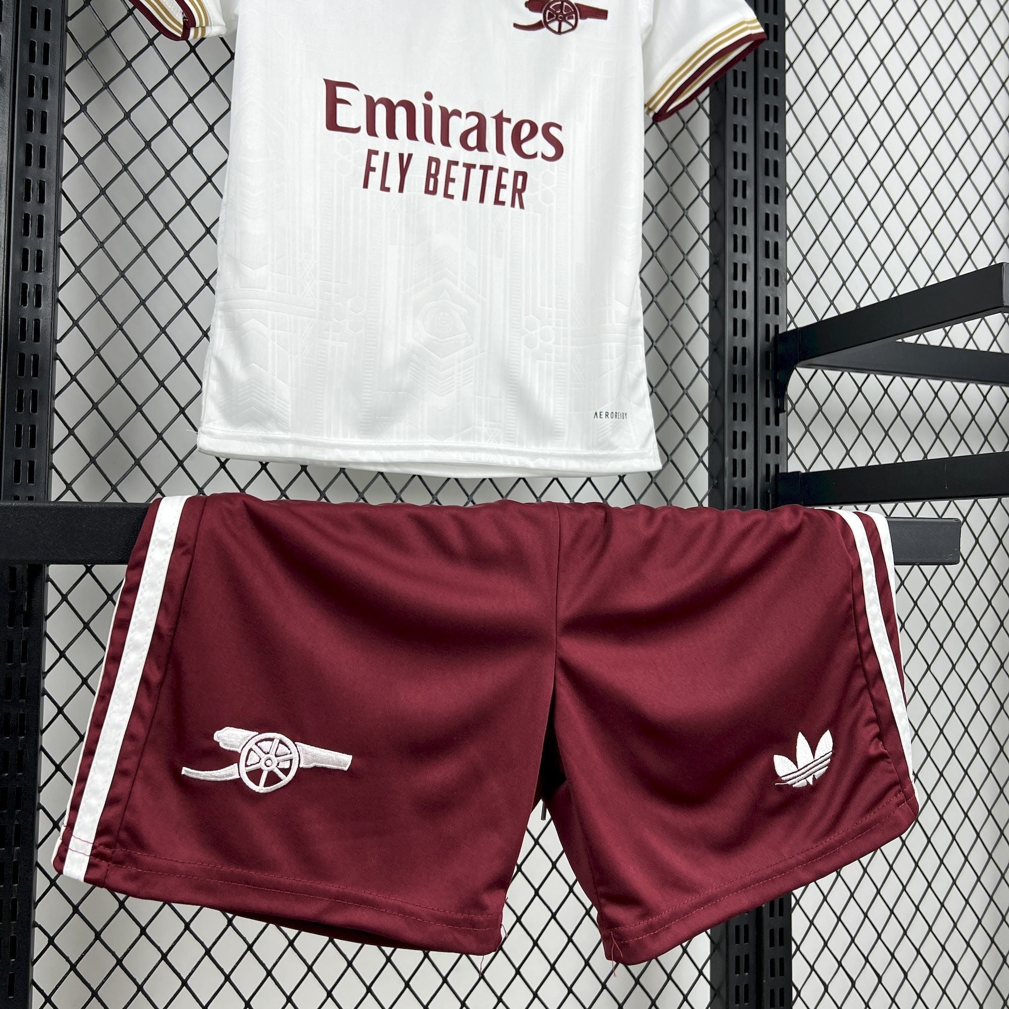 Conjunto Arsenal 25/26 away - Branco e vermelho