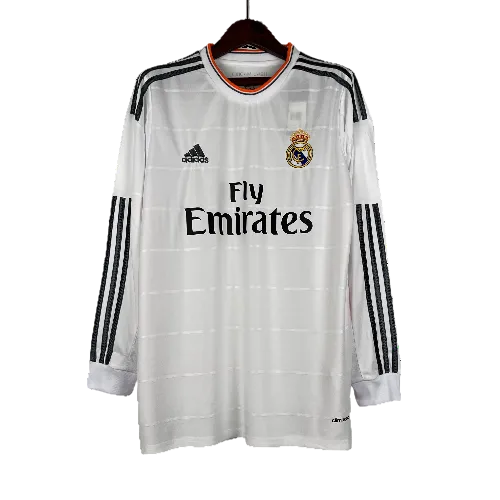 Camisa Retrô Real Madrid Manga Longa I Adidas Home 2013/14 Masculino Branco