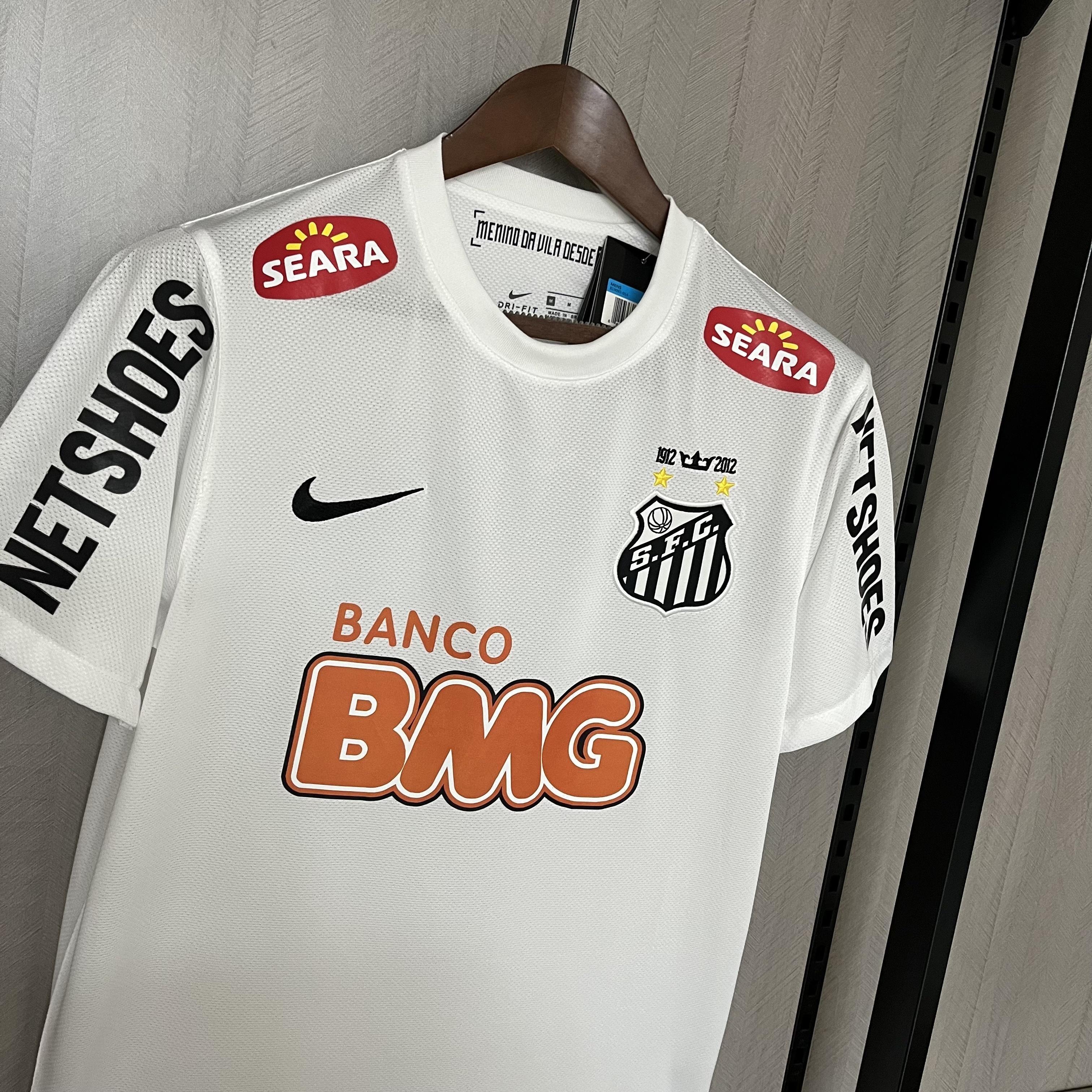 Camisa Santos Nike Titular 2012/13 - Versão Retrô Branca Neymar Jr