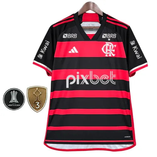 Camisa Flamengo Titular 24/25 - Preta e Vermelha