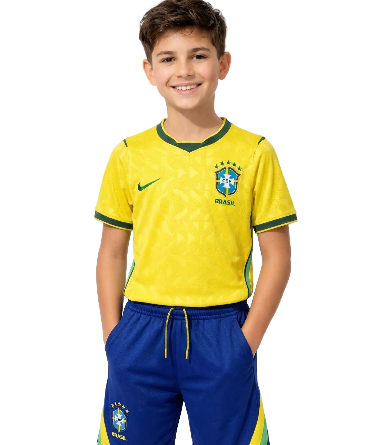 Conjunto Infantil Brasil Titular 2026 - Amarelo