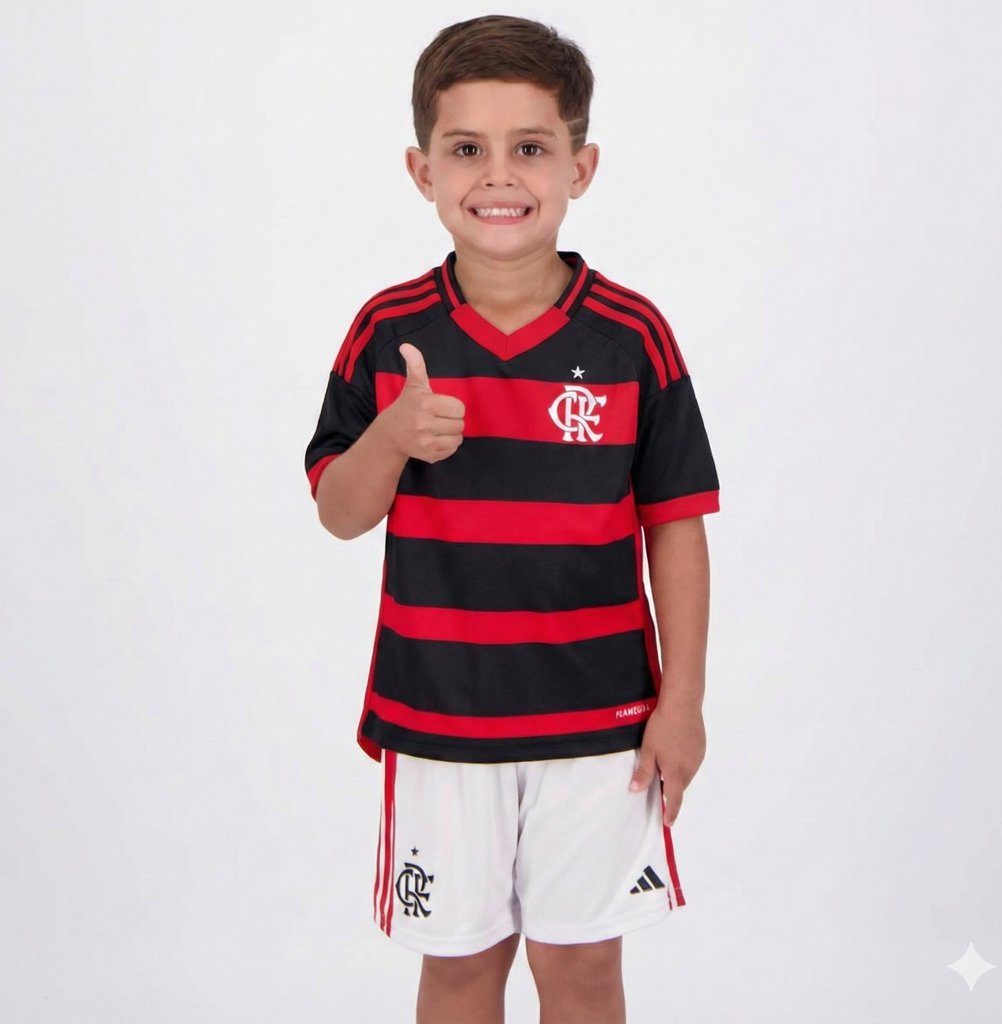 Conjunto Infantil Flamengo Titular 25/26 - Preto e Vermelho