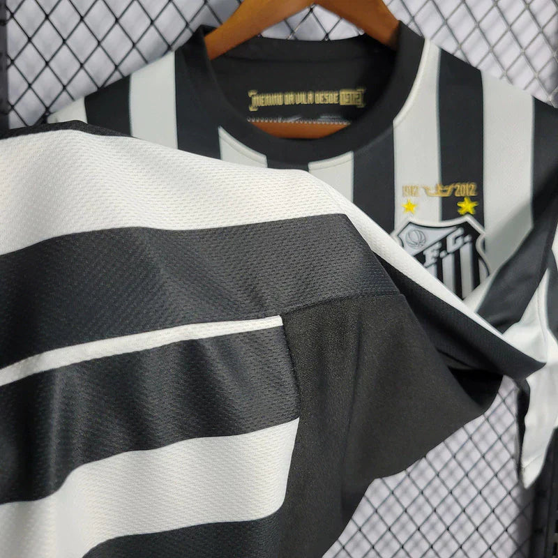 Camisa Santos Nike Fora 2012/13 - Versão Retrô Preta e Branca Listrada Neymar Jr